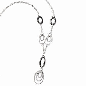 14K White Gold Black Rhodium Necklace