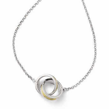14K White Gold Yellow Rhodium Necklace