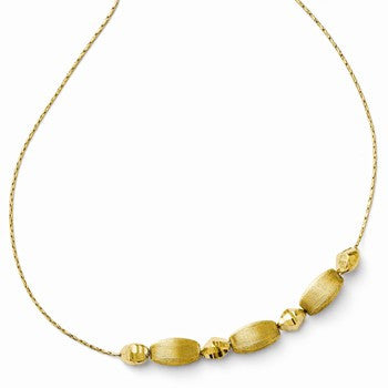 14K Yellow Gold Fancy Beaded Necklace