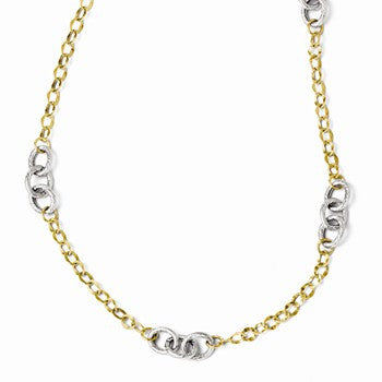 14K Yellow Gold Polished & Textured Necklace
