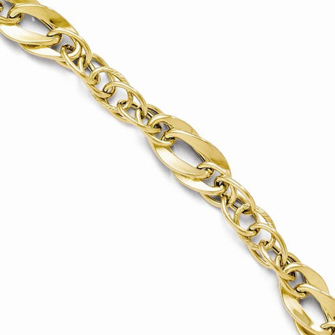14K Yellow Gold Polished Fancy Link Bracelet