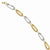 14K White and Yellow Gold Polished and Textured Fancy Link Bracelet