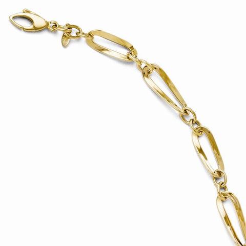 14K Yellow Gold Polished Fancy Link Bracelet