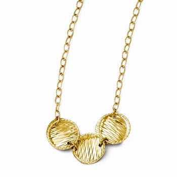 14K Yellow Gold Polished and Diamond-Cut Fancy Link Necklace