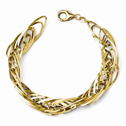 14K Yellow Gold Polished Fancy Link Bracelet