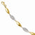14K White and Yellow Gold Polished and Diamond-Cut Bracelet
