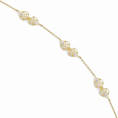 14K Yellow Gold Polished Anklet Bracelet