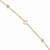 14K Yellow Gold Polished and Diamond-Cut Heart Anklet