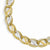 14K White and Yellow Gold Polished Brushed & Textured Bracelet