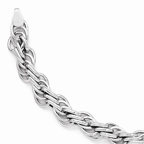 14K White Gold Polished Fancy Link Bracelet