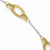 14K White and Yellow Gold Polished & Textured Fancy Link Bracelet