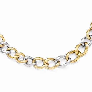 14K Two-Tone Polished Link Necklace