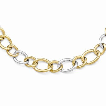 14K Two-Tone Polished Link Necklace