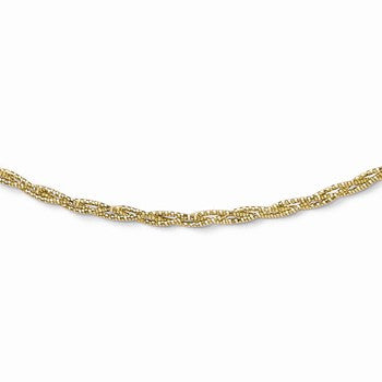 14K Yellow Gold Diamond-Cut Braided Necklace