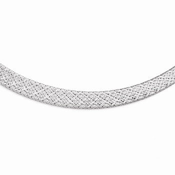 14K White Gold Mesh Necklace