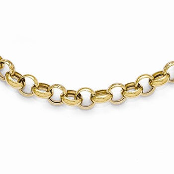 14K Yellow Gold Polished Facny Link Necklace
