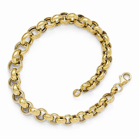 14K Yellow Gold Polished Fancy Link Bracelet