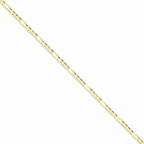 14K Yellow Gold Concave Open Figaro Chain Bracelet