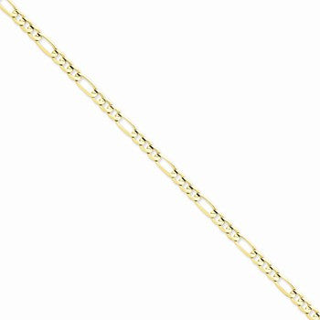 14K Yellow Gold Concave Open Figaro Chain