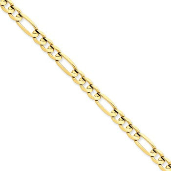 14K Yellow Gold Concave Open Figaro Chain