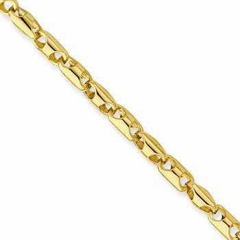14K Yellow Gold Fancy Barrel Link Necklace