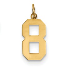 14k Gold Medium Polished Number 8 Charm hide-image