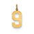 Medium Polished Number 9 Charm in 14k Gold