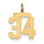 Medium Polished Number 34 Charm in 14k Gold
