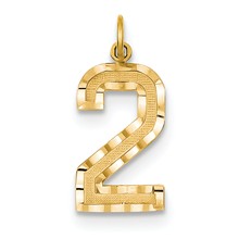 14ky Casted Large Diamond Cut Number 2 Charm hide-image