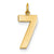 Casted Large Polished Number 7 Charm in 14k Yellow Gold