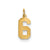 Small Polished Number 6 Charm in 14k Gold