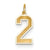 14k Gold Medium Satin Number 2 Charm hide-image