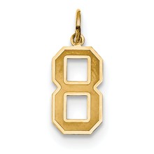 14k Gold Medium Satin Number 8 Charm hide-image