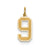 Medium Satin Number 9 Charm in 14k Gold