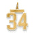 14k Gold Medium Satin Number 34 Charm hide-image