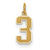 14k Gold Small Satin Number 3 Charm hide-image