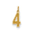 Small Satin Number 4 Charm in 14k Gold