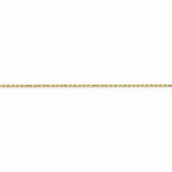 14K Yellow Gold Solid Diamond-Cut Lobster Rope Chain