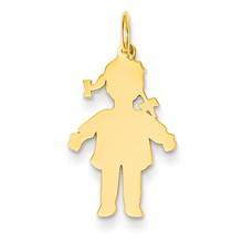 14k Gold Plain Polished Small Girl Charm hide-image