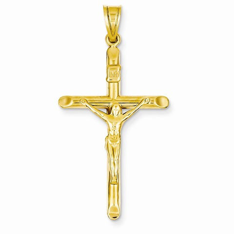 14k Gold INRI Hollow Crucifix Pendant, Alluring Pendants for Necklace