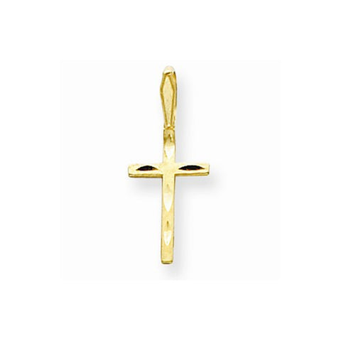 14k Gold Satin & Diamond-cut Cross Pendant, Pendants for Necklace