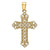 Fleur De Lis Cross Charm in 14k Gold