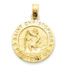 14k Gold Saint Christopher Medal Charm hide-image