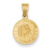 14k Gold Saint Christopher Medal Charm hide-image