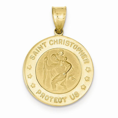 14k Gold Saint Christopher Medal Pendant, Stylish Pendants for Necklace