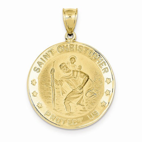 14k Gold Saint Christopher Medal Pendant, Alluring Pendants for Necklace