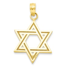 14k Gold Solid Satin Star of David Charm hide-image