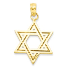 14k Gold Solid Satin Star of David Charm hide-image