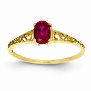 14k Yellow Gold July Birthstone Ring