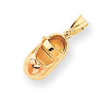 14k Gold Two-tone Baby Shoe Charm hide-image